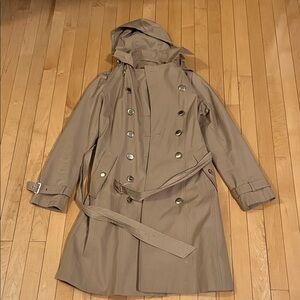 Calvin Klein Waterproof Double-Breasted Tan Trench Coat Size Extra Small